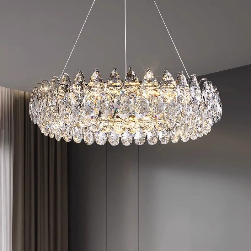 StarkGlow | Sculptural Crystal Ring Chandelier