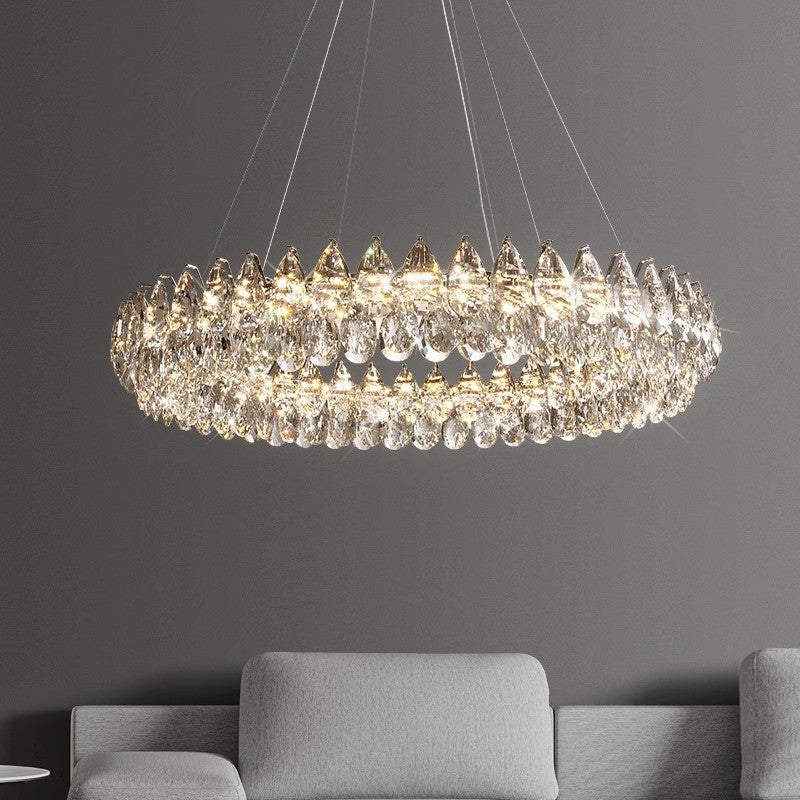 StarkGlow | Sculptural Crystal Ring Chandelier
