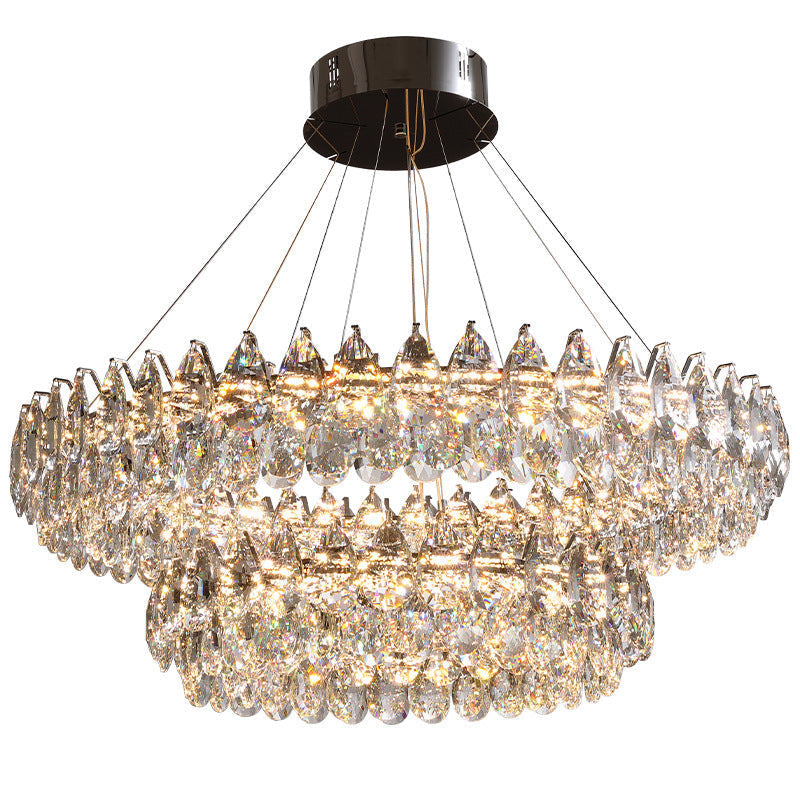 StarkGlow | Sculptural Crystal Ring Chandelier