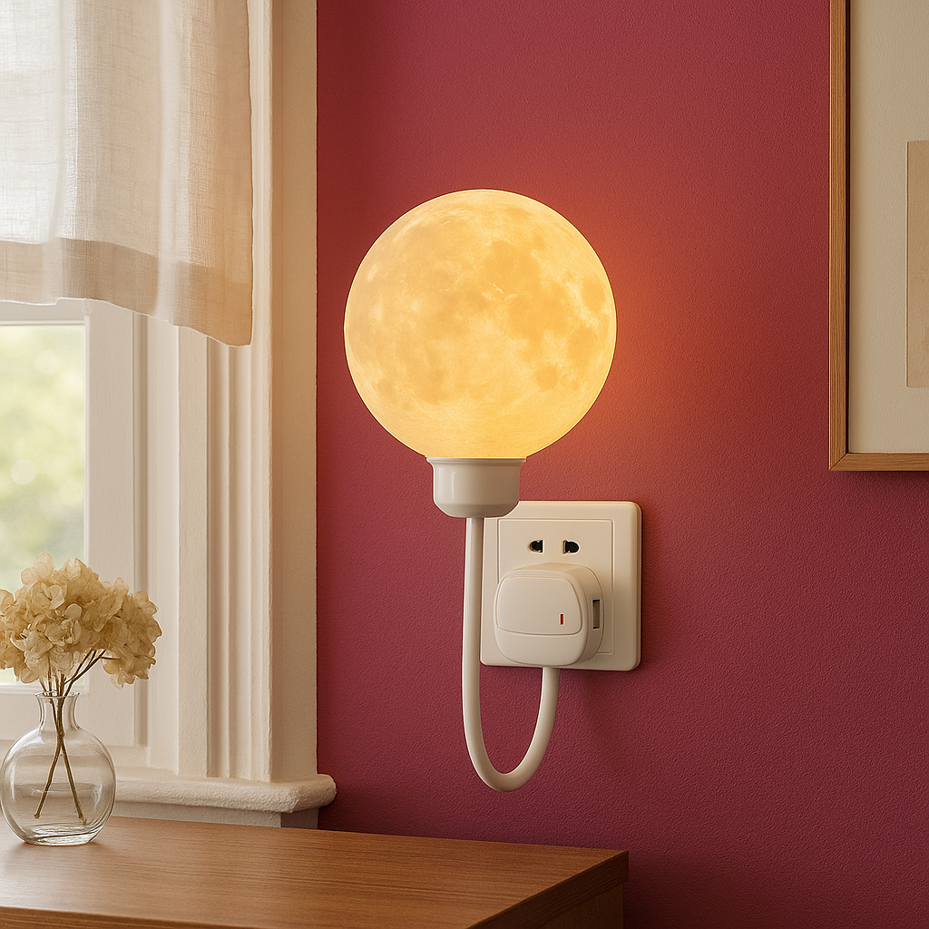 StoneGlow | Plug-in Moon Wall Lamp for Nostalgic Interior
