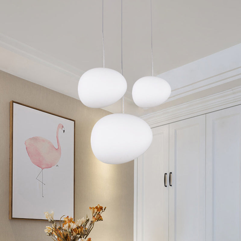 LumiStone – Contemporary Hanging Lamp with Cream Glass Finish