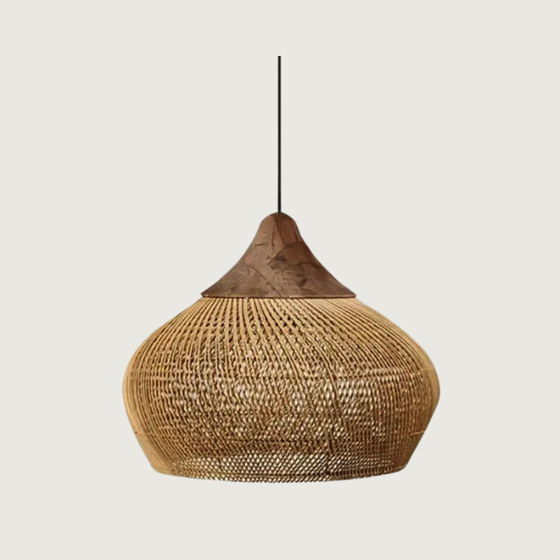WovenDawn – Artisan Rattan Light Fixture with Sun-Kissed Organic Design