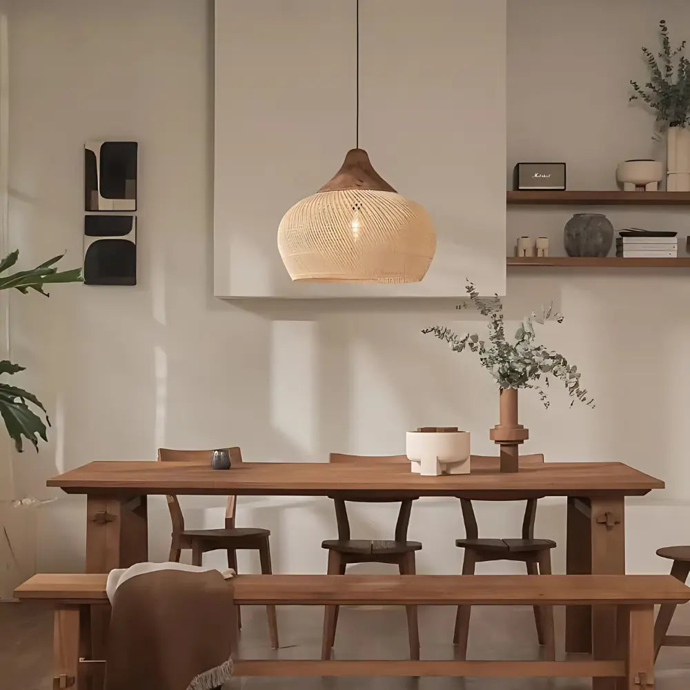 WovenDawn – Artisan Rattan Light Fixture with Sun-Kissed Organic Design