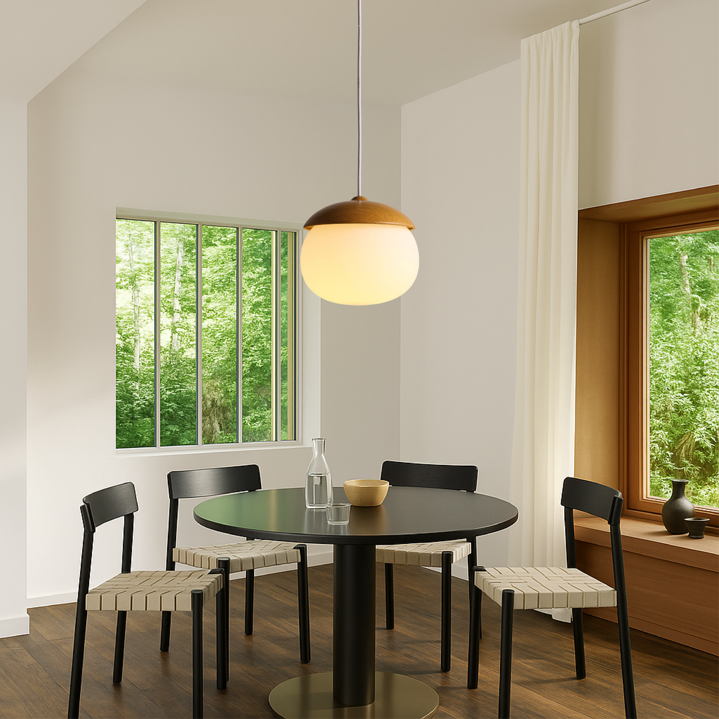 Sylura | Vintage Scandinavian Wooden Pendant Light