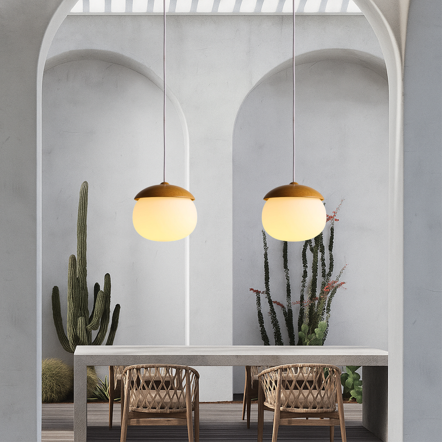 Sylura | Vintage Scandinavian Wooden Pendant Light