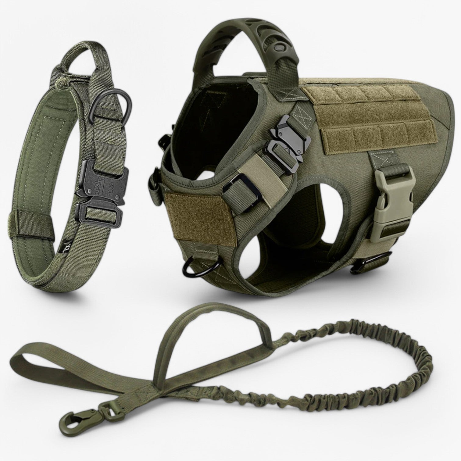 Heavy-Duty Tactical Dog Harness – Adjustable Fit with Handle and Reflective Features for Training