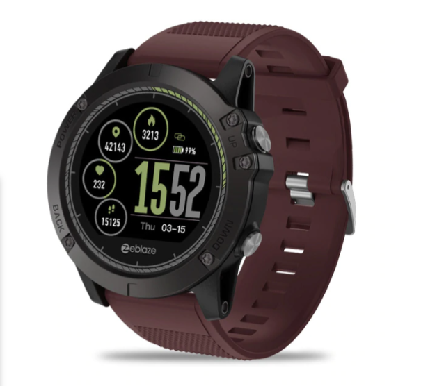 Warrior Smartwatch with 3D Interface, Waterproof Build, and Heart Rate Tracking for Outdoor Fitness