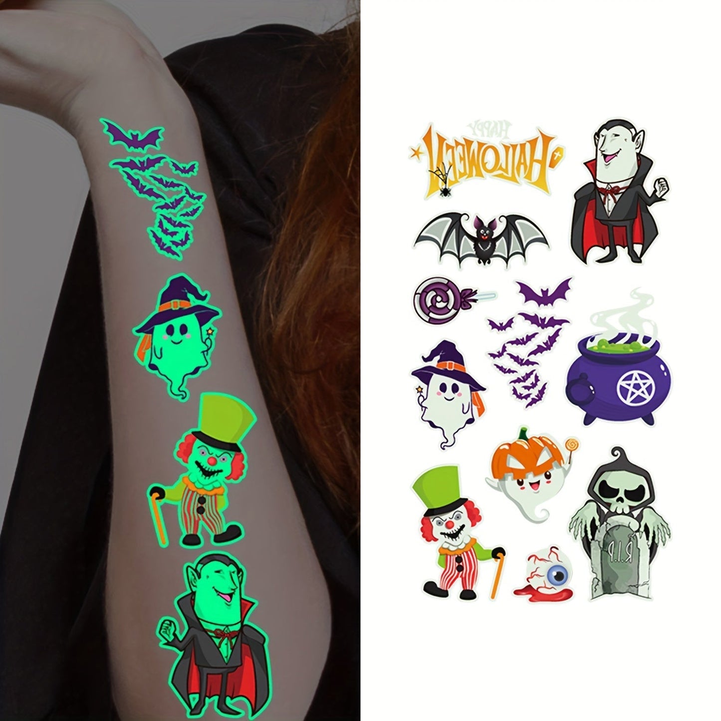 Fun Temporary Tattoos for Kids – Glow-in-the-Dark Body Stickers