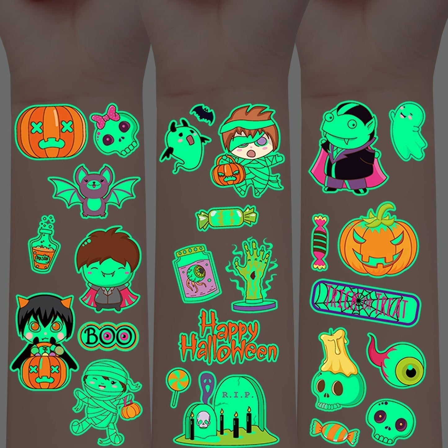 Fun Temporary Tattoos for Kids – Glow-in-the-Dark Body Stickers
