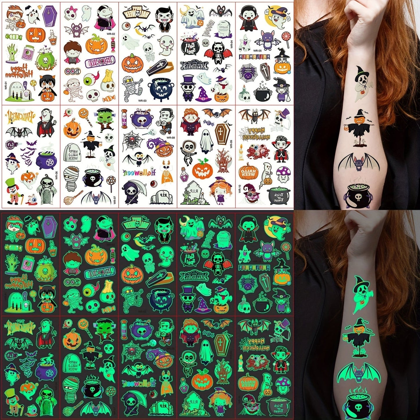Fun Temporary Tattoos for Kids – Glow-in-the-Dark Body Stickers