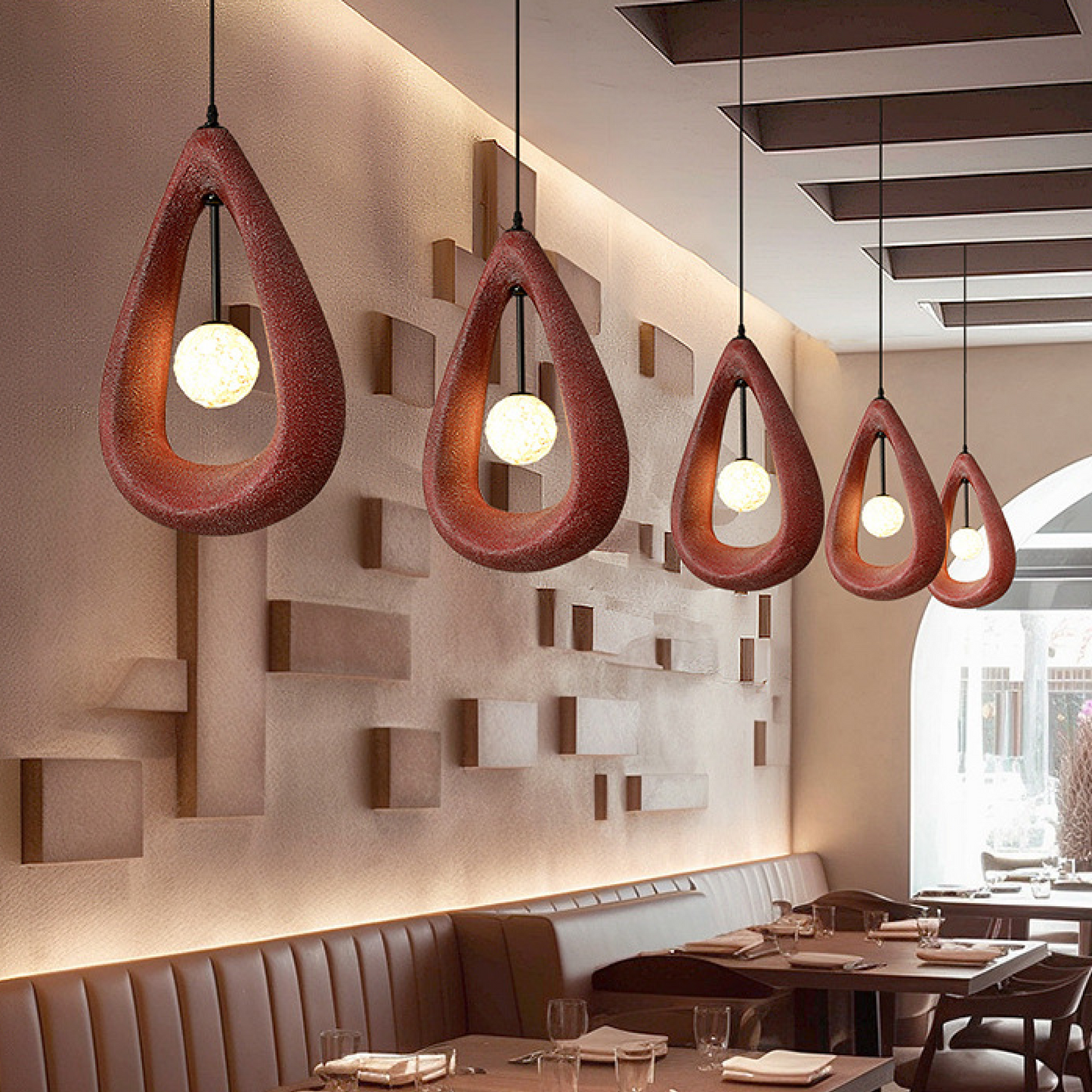 Terrance | Japandi Oval Pendant Lamp for Stylish Dining