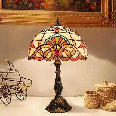Tiffany-Style Desk Lamp with Adjustable Gooseneck – Handcrafted Colorful Glass Design for Home and Office