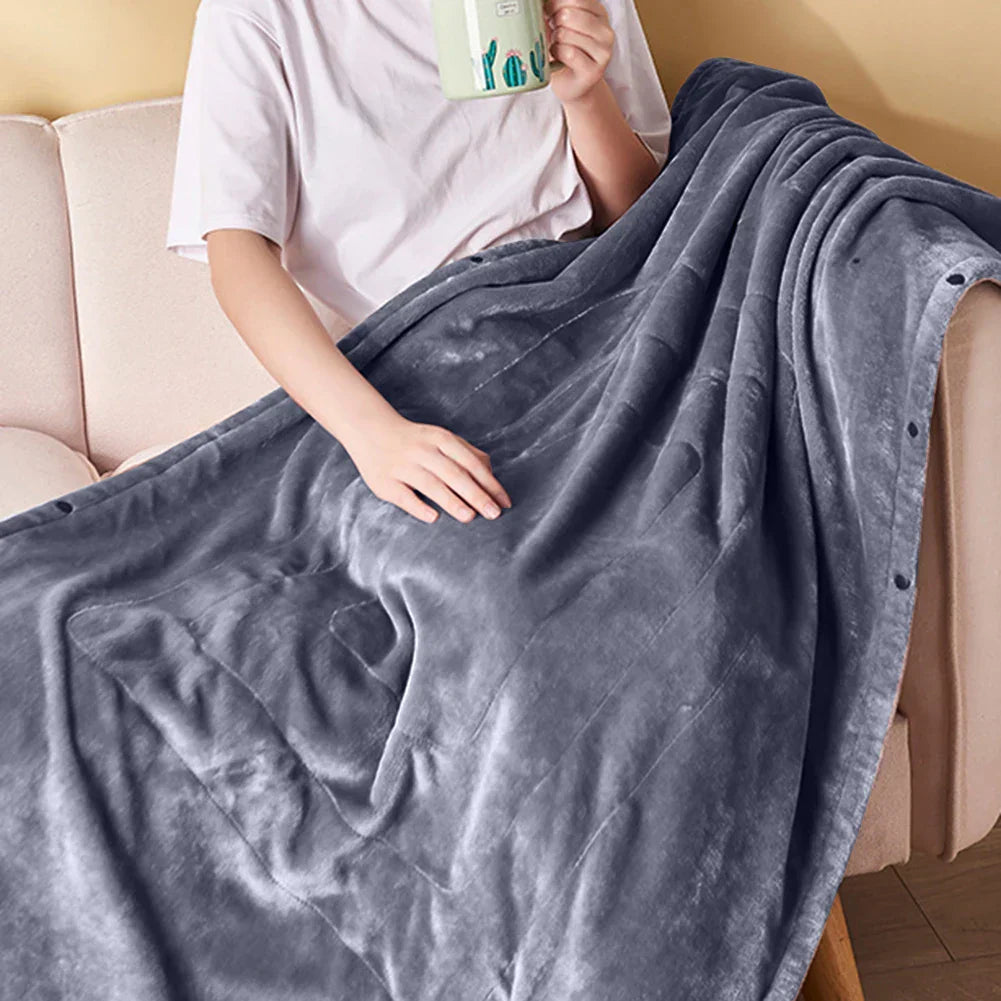 USB Electric Blanket, Compact 39x31” Heated Throw with 3 Heat Settings for Home, Office, Travel - Soft Plush Electric Throw Blanket