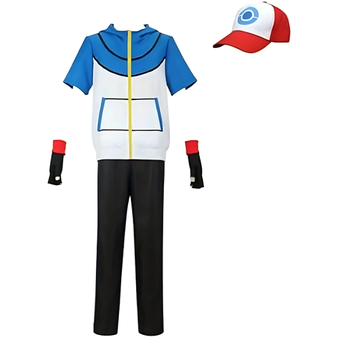 Unisex Halloween Anime Outfit | Short Sleeve Costume Set with Hat