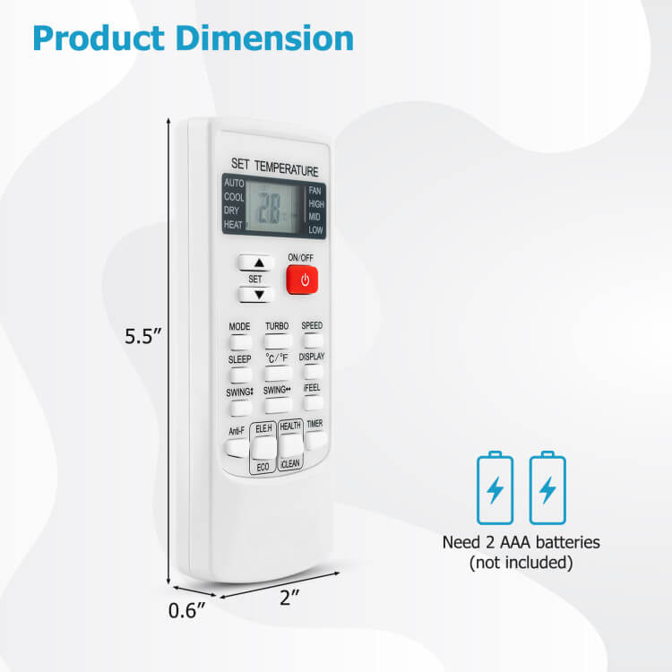 Multi-Brand AC Remote Control – Easy-to-Program Universal Air Conditioner Controller | Convenient Upgrade | For Everyday Comfort