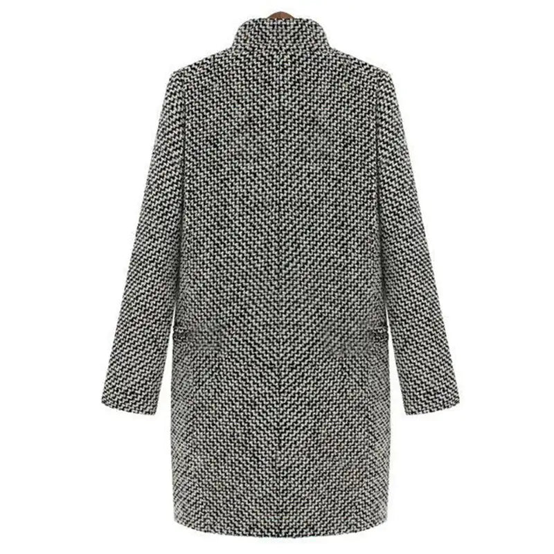 Adrielle | Women's Wool Coat – Stylish Houndstooth Pattern with Elegant Design