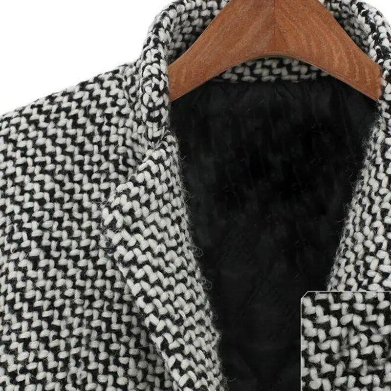 Adrielle | Women's Wool Coat – Stylish Houndstooth Pattern with Elegant Design