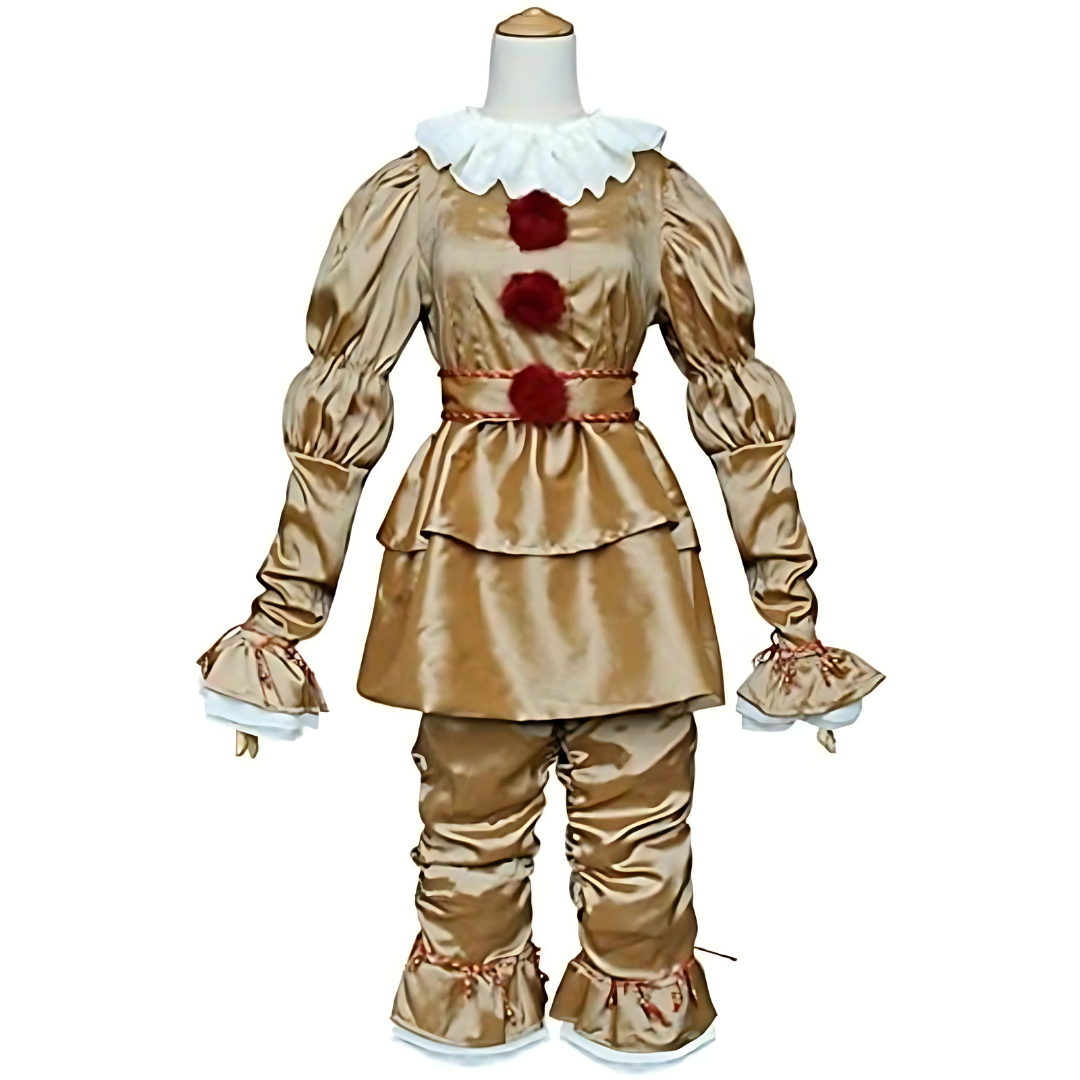 Vintage Clown Halloween Costume | Long Sleeve with Ruffle Detail