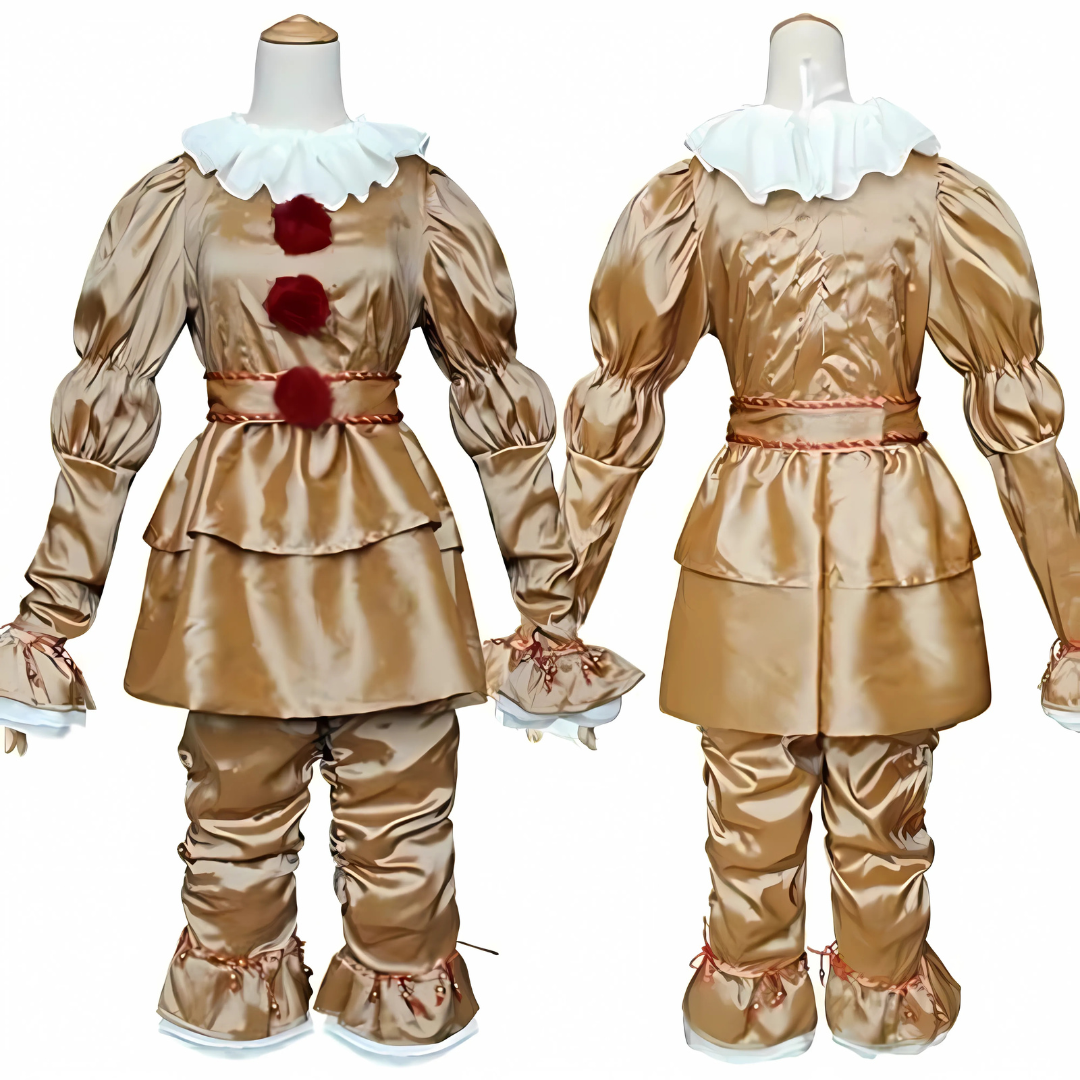 Vintage Clown Halloween Costume | Long Sleeve with Ruffle Detail