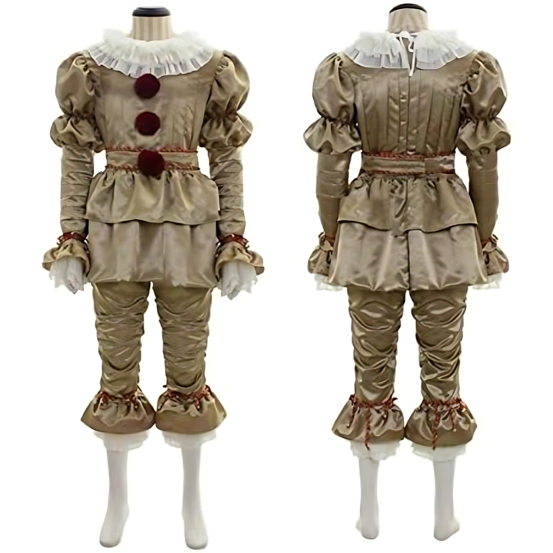 Vintage Clown Halloween Costume | Long Sleeve with Ruffle Detail