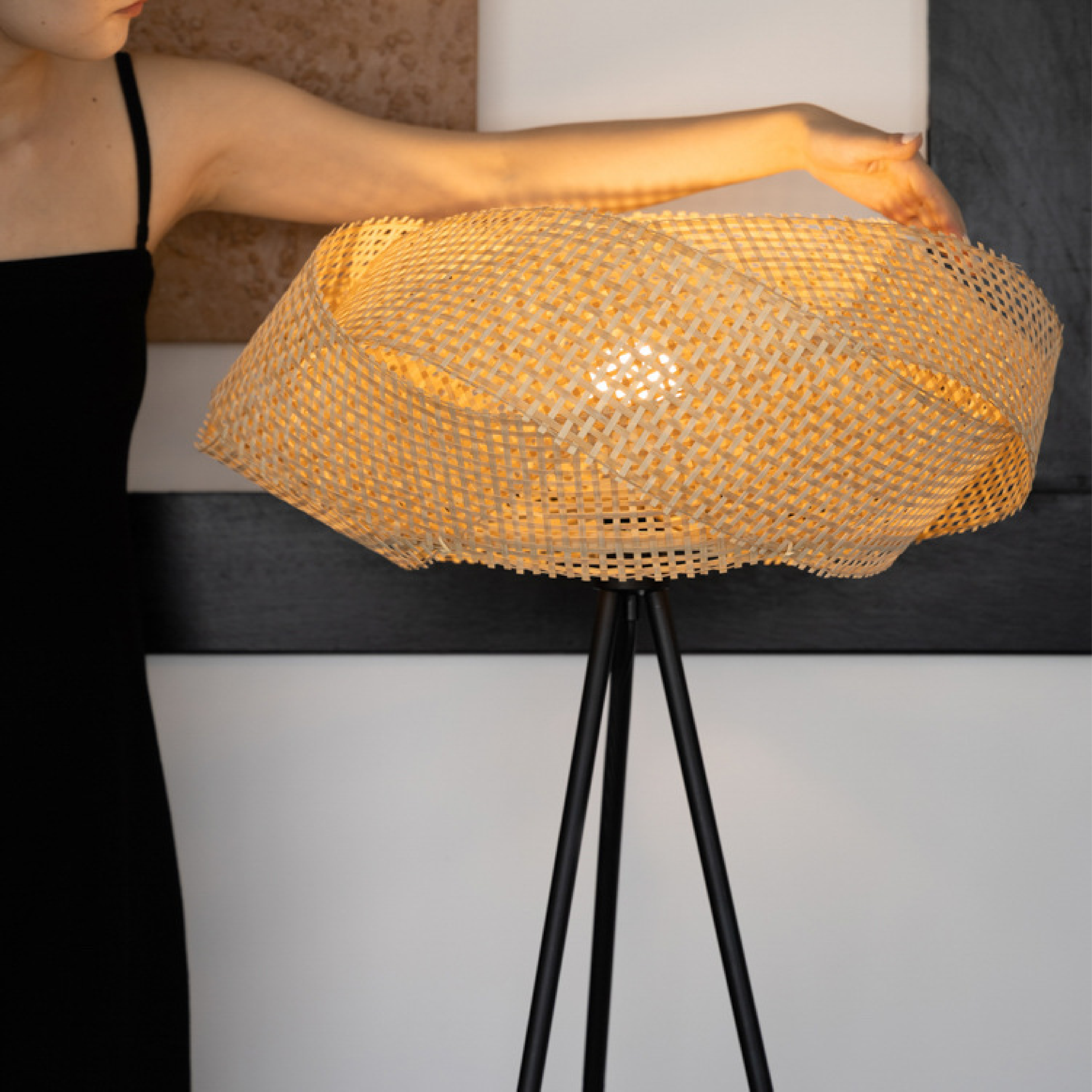 Vintra | Artistic Bamboo Accent Floor Lamp