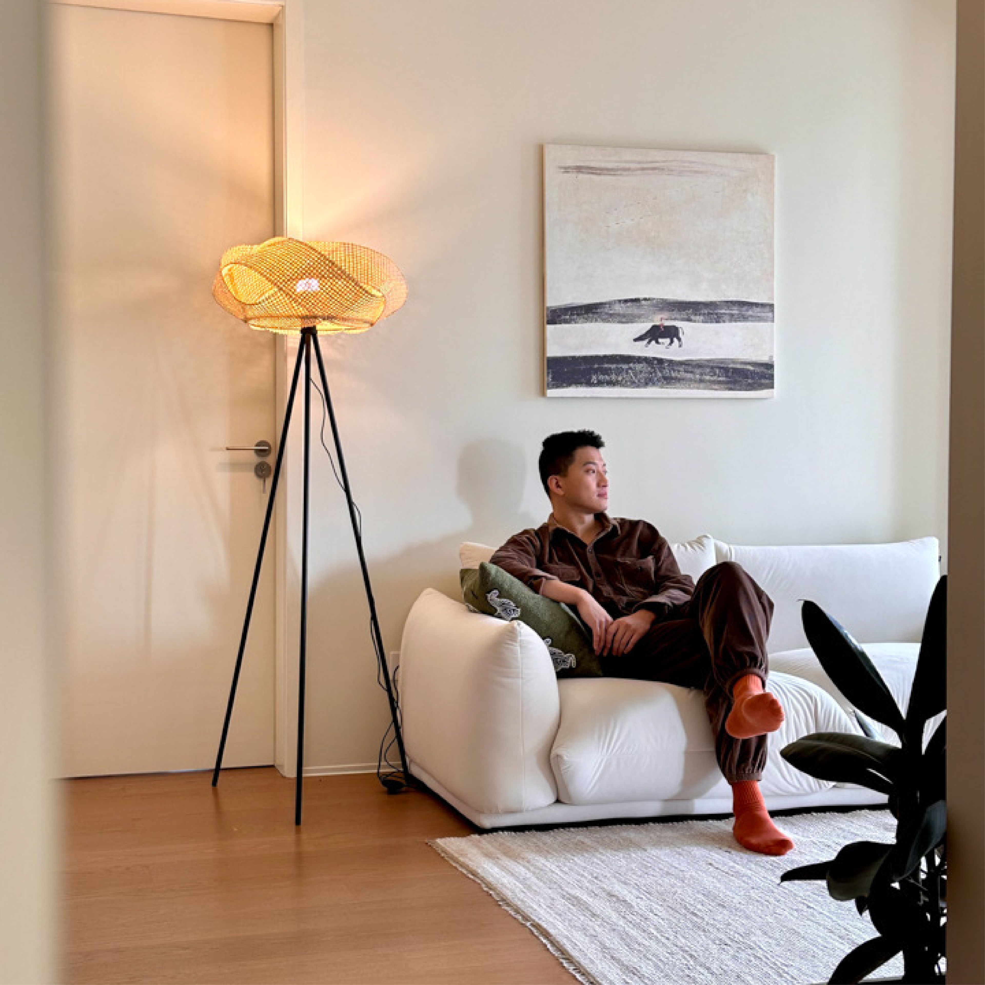 Vintra | Artistic Bamboo Accent Floor Lamp