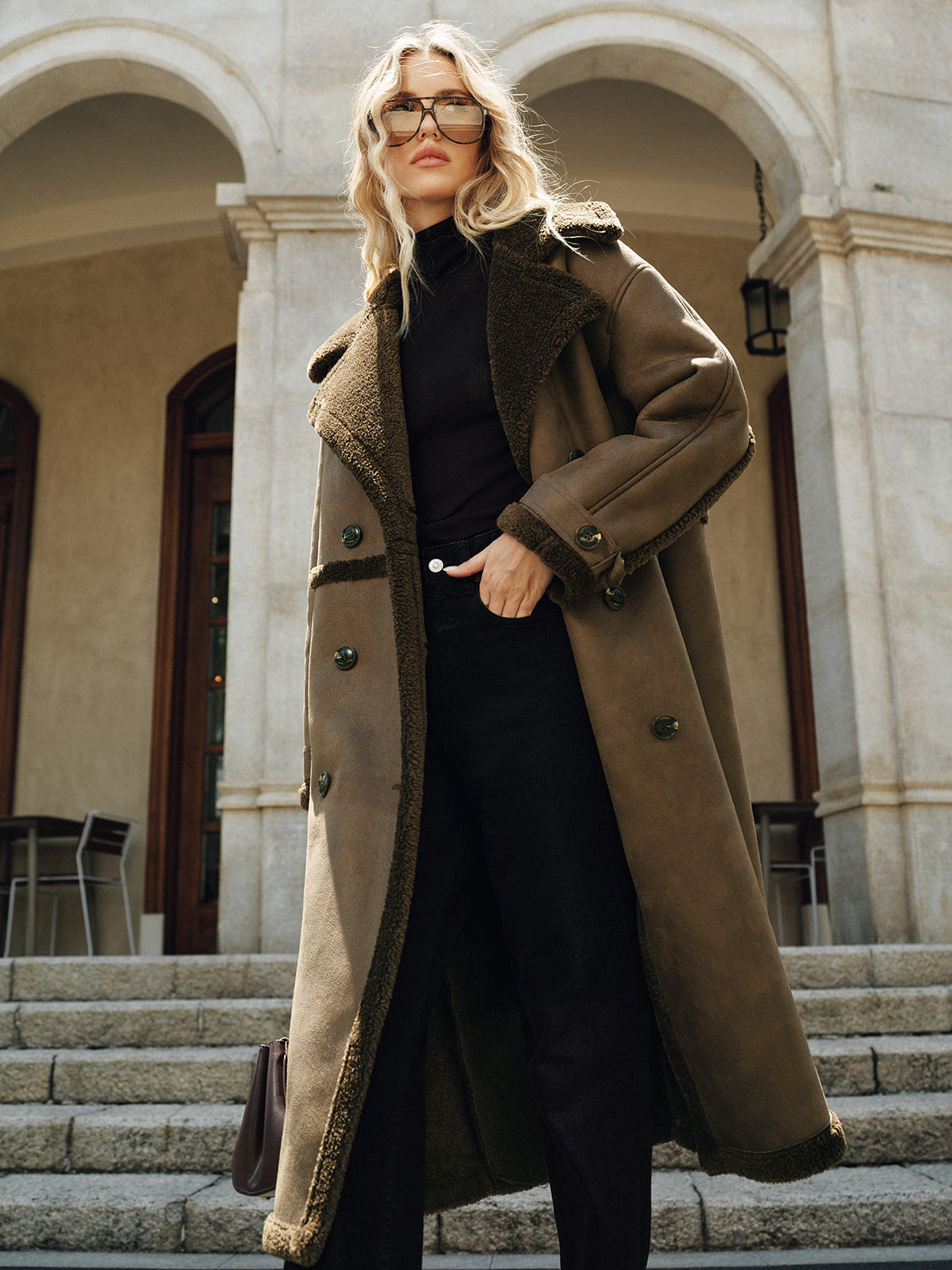 Violette | Fleece-Lined PU Longline Trench Coat