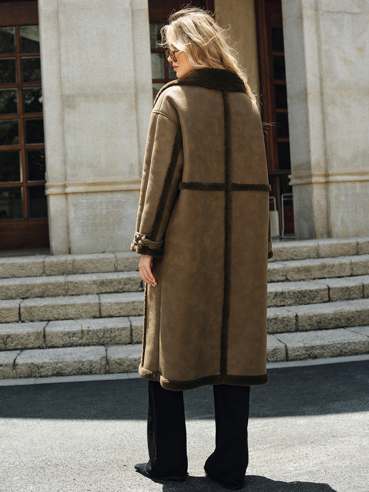 Violette | Fleece-Lined PU Longline Trench Coat