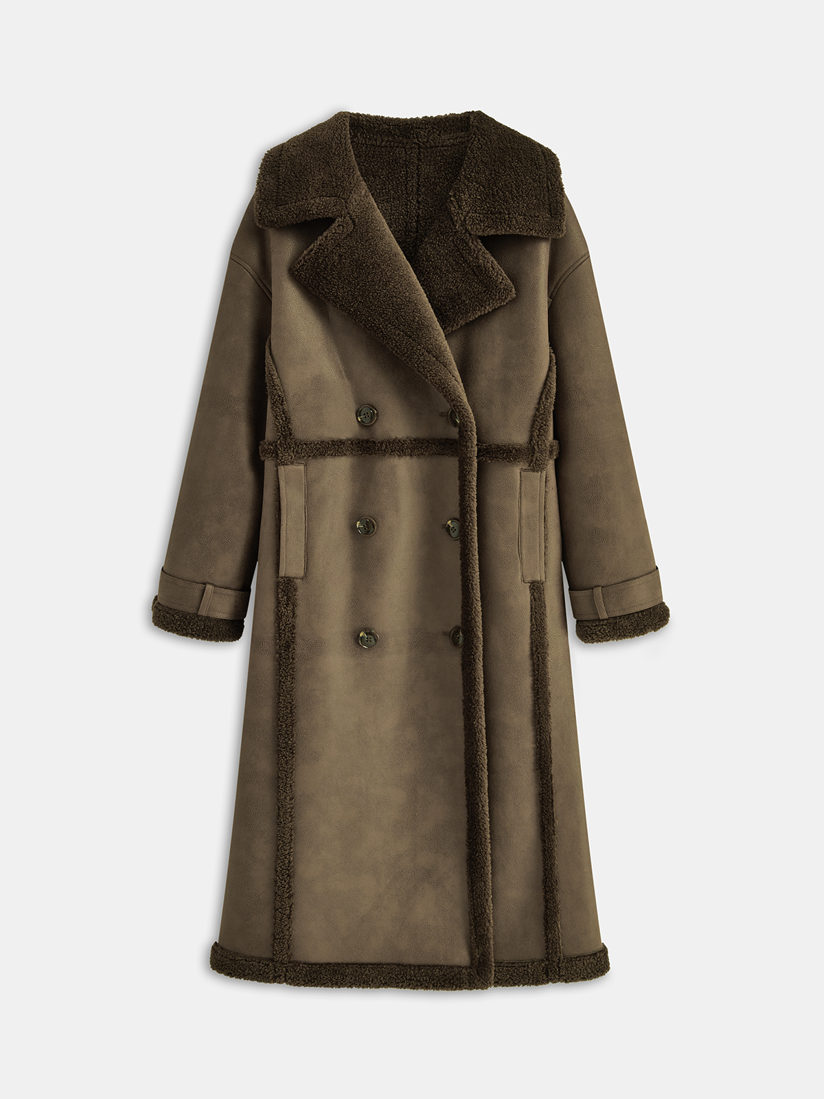 Violette | Fleece-Lined PU Longline Trench Coat