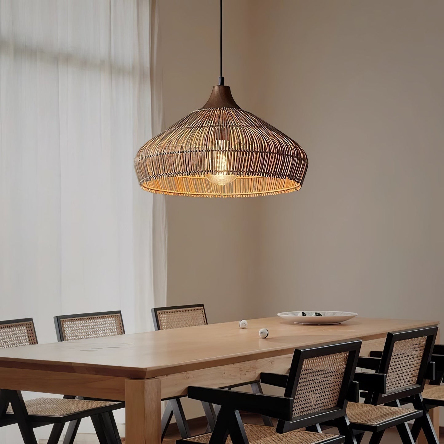 Vionel | Wicker Rattan Pendant Lamp for Vintage Interiors