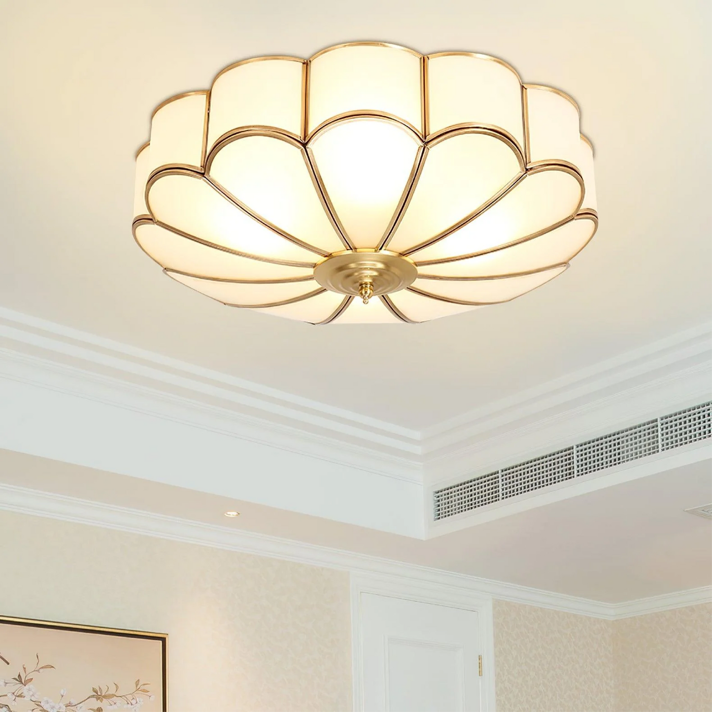 Vitasphere | Sophisticated Flower-shaped Glass Ceiling Lamp