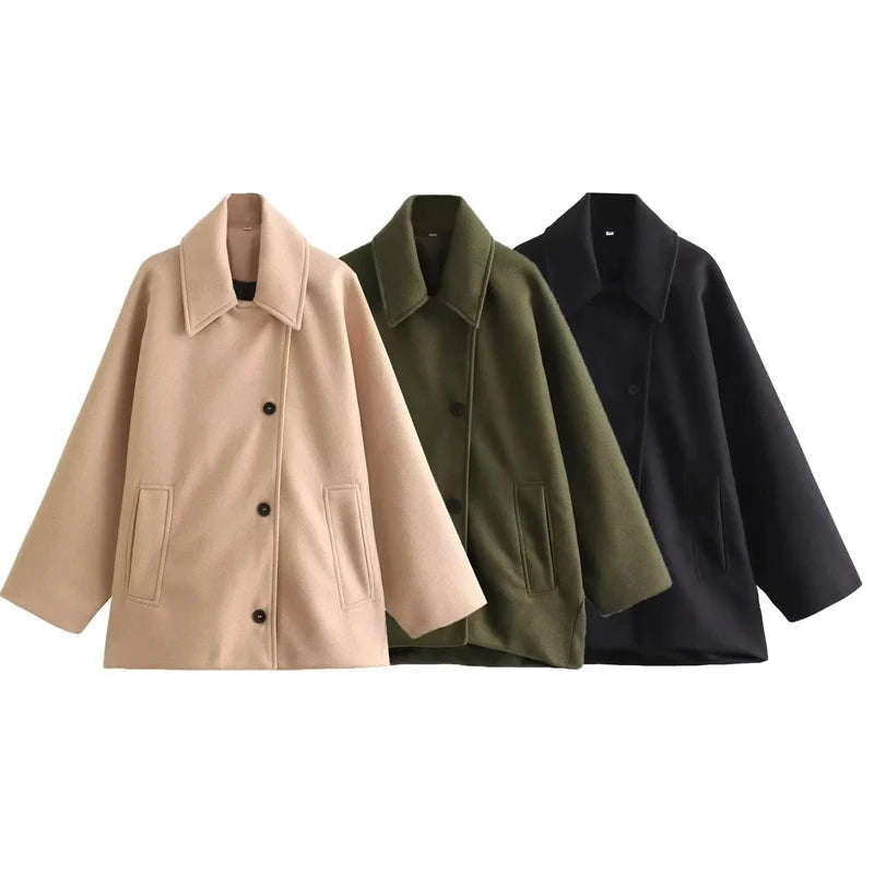 Isadora | Women's Warm Oversized Coat – Cozy Winter Style with Long Sleeves
