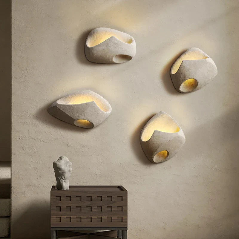 ZenGlow – Wabi-Sabi Cement Wall Sconce with Soft LED Light for Tranquil Interiors