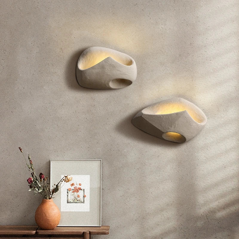ZenGlow – Wabi-Sabi Cement Wall Sconce with Soft LED Light for Tranquil Interiors