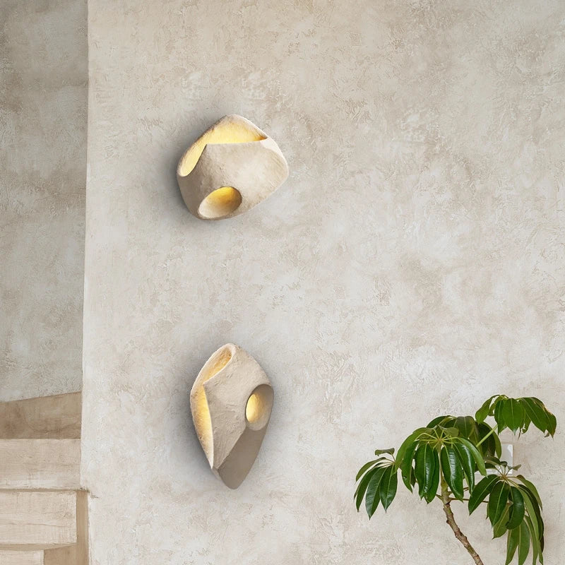 ZenGlow – Wabi-Sabi Cement Wall Sconce with Soft LED Light for Tranquil Interiors