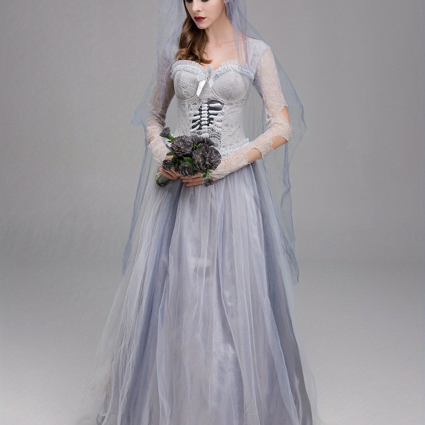 Women’s Lace Maxi Dress | Gothic Corpse Bride Halloween Costume