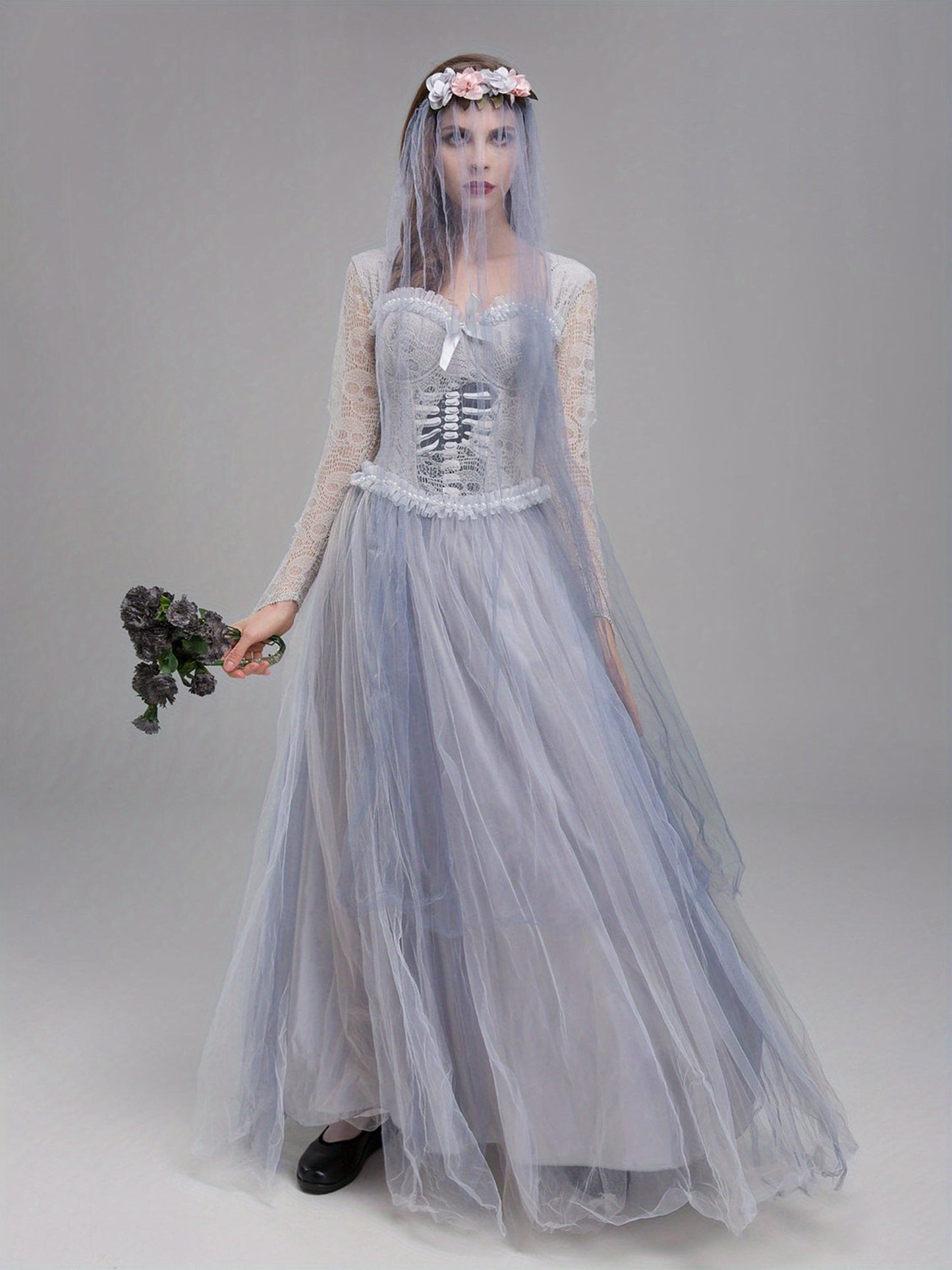 Women’s Lace Maxi Dress | Gothic Corpse Bride Halloween Costume