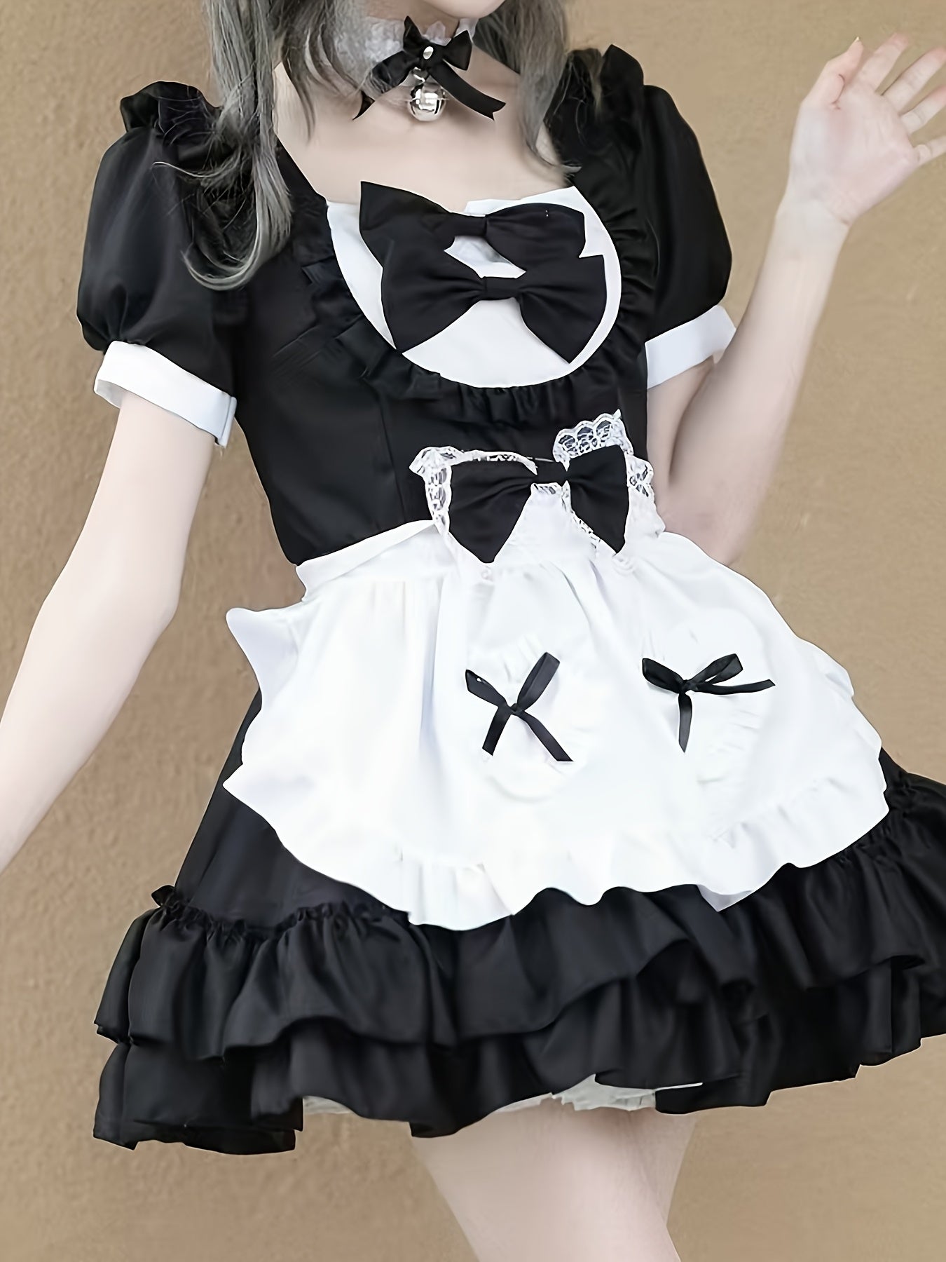 Plus Size Halloween Maid Cosplay | Women’s Ruffle Mini Costume Dress