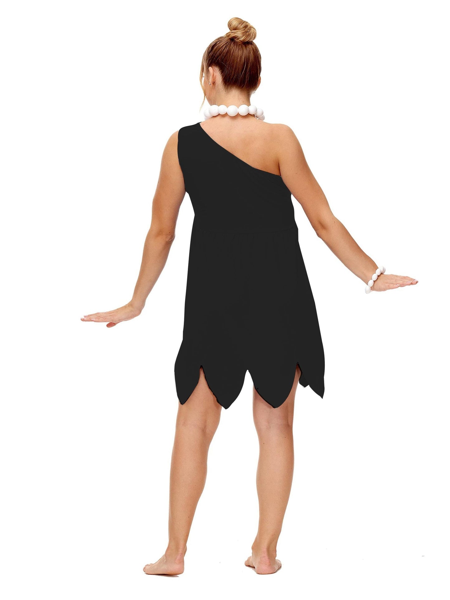 Plus Size Prehistoric Halloween Dress | One-Shoulder Mini Costume for Women