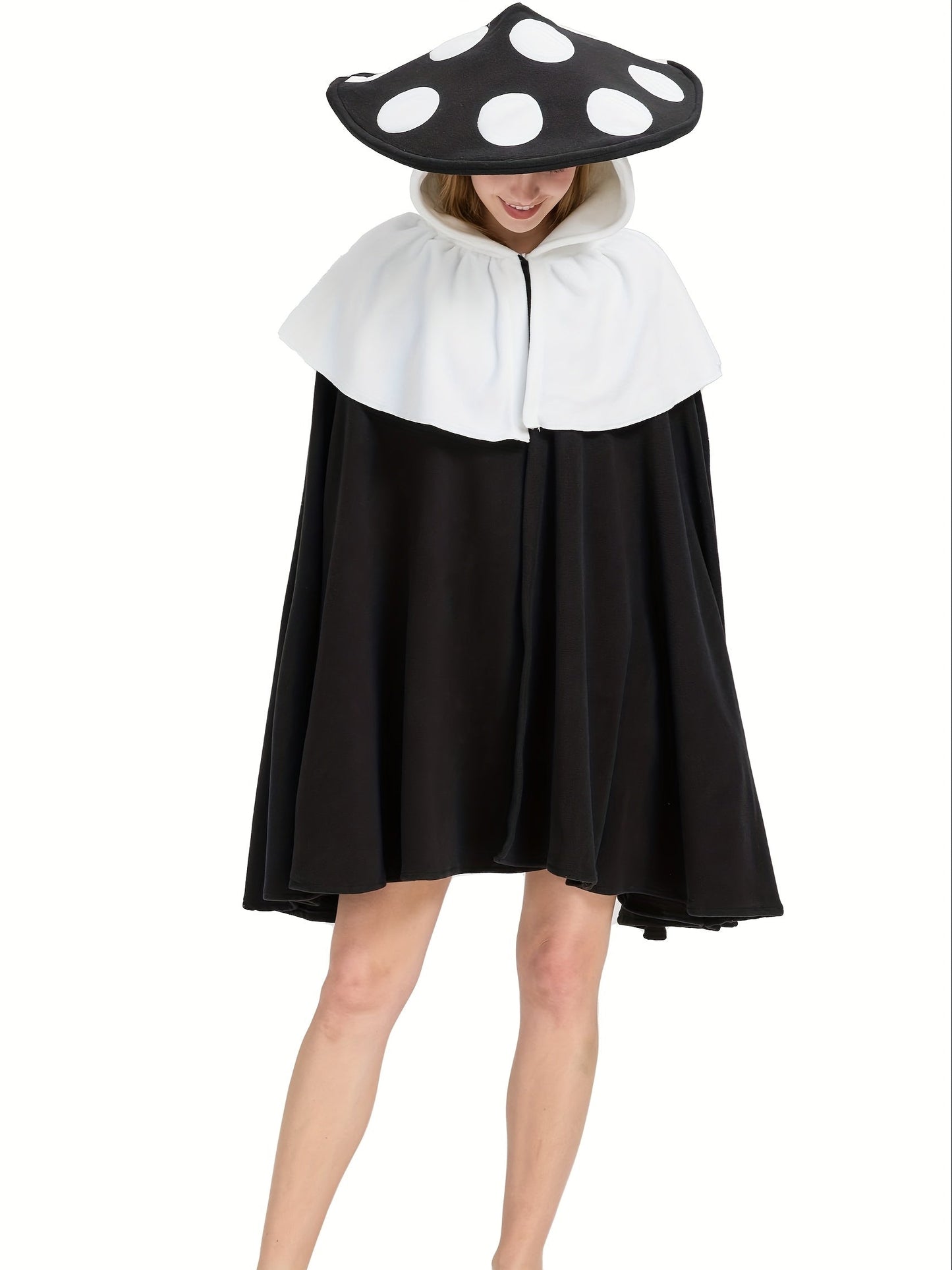 Women’s Oversized Mushroom Cape | Hooded Fantasy Halloween Costume Cloak