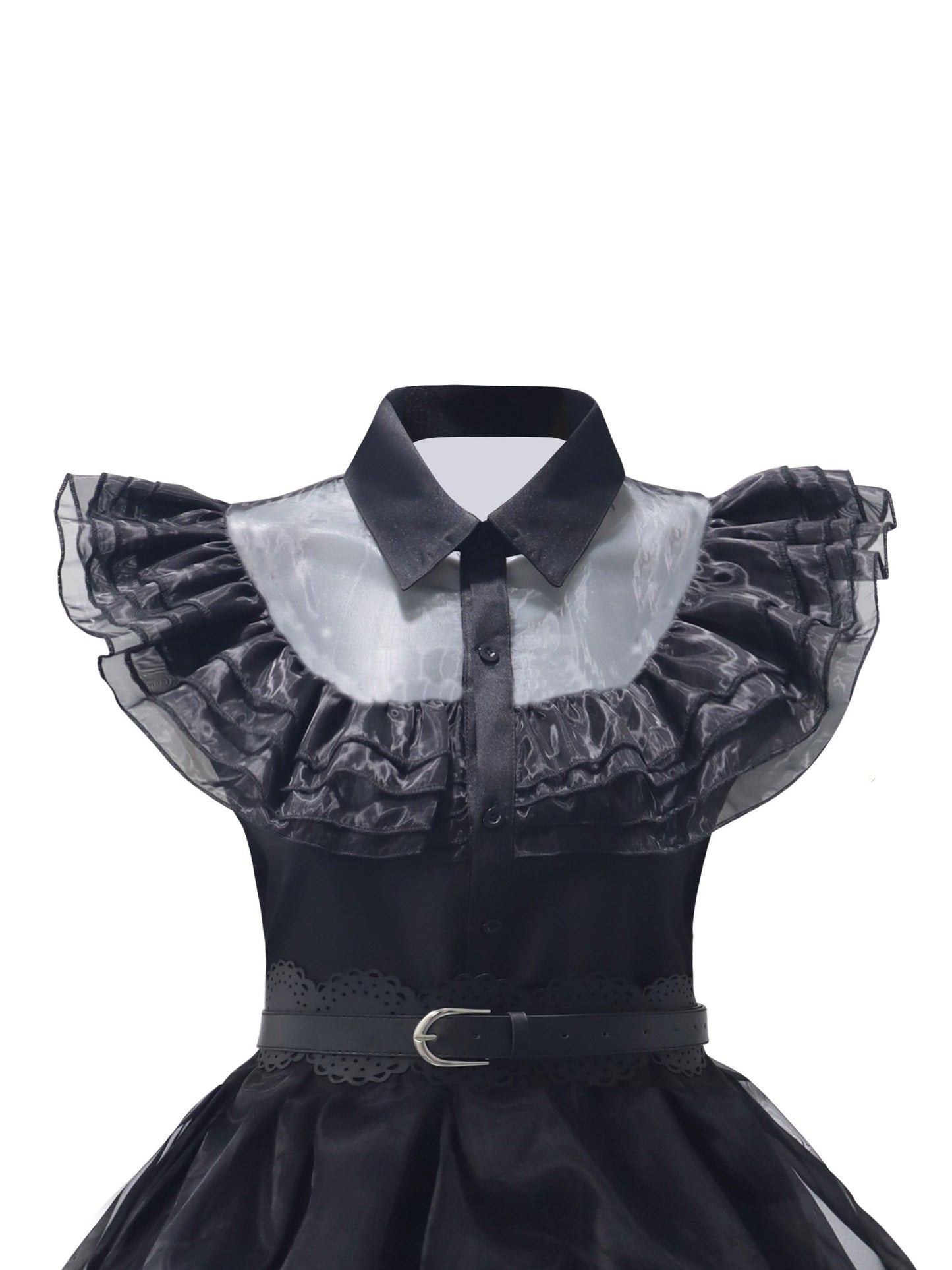 Women’s Layered Gothic Halloween Dress | Ruffle Midi Costume Set