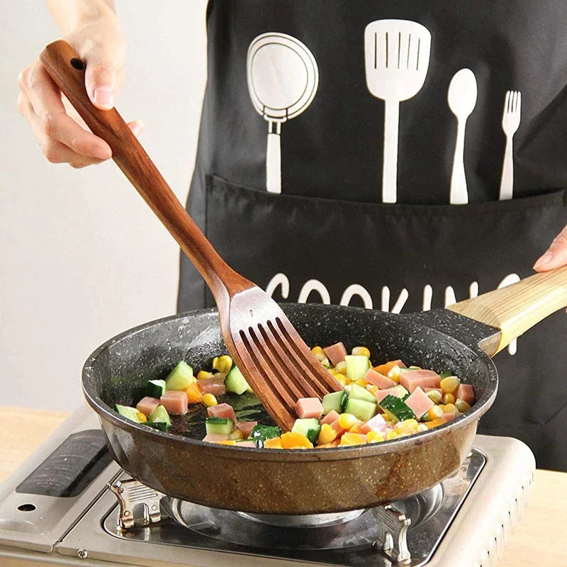 TeakCraft – Premium Teak Wood Utensil Set for Everyday Cooking
