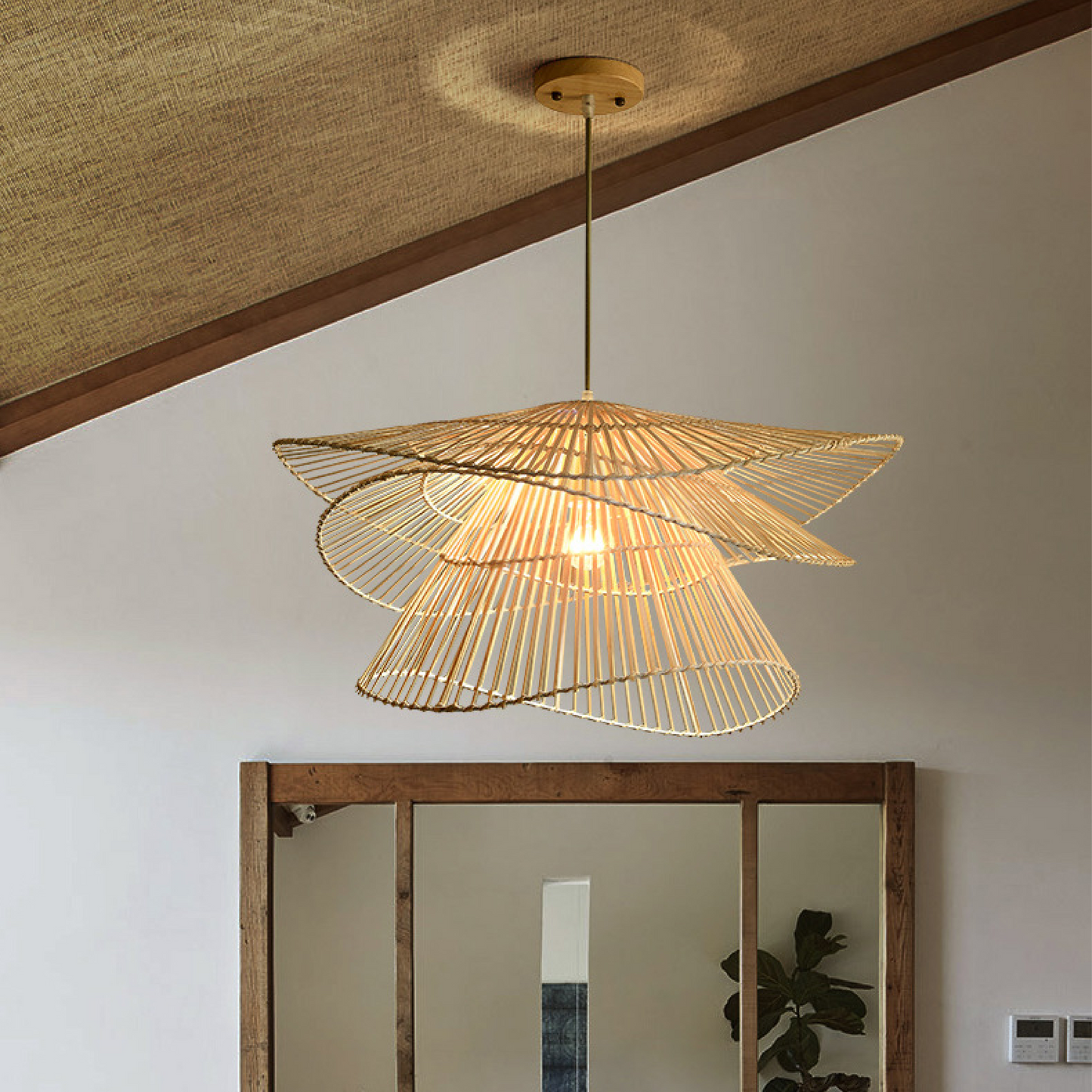 Woodhaven | Rattan Wooden Hanging Lamp with Modern Simplicity