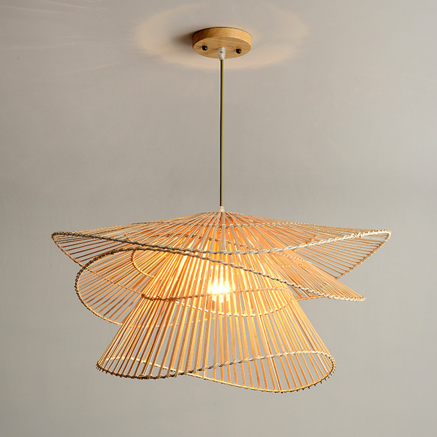 Woodhaven | Rattan Wooden Hanging Lamp with Modern Simplicity