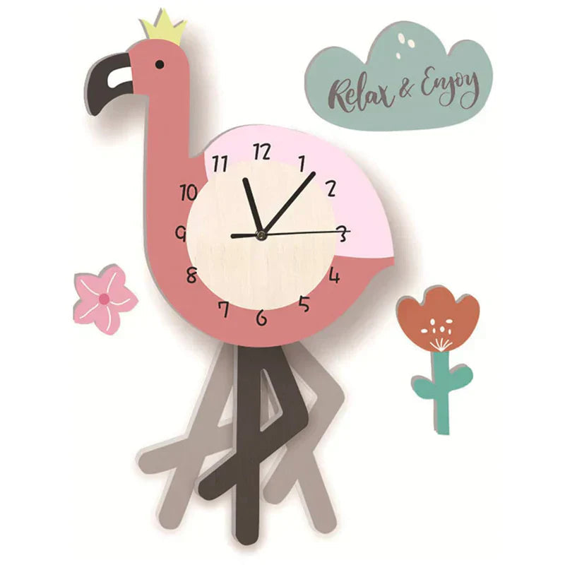 JungleRhythm Pendulum Clock – ZooClock's Kids' Pendulum Timepiece featuring a playful design that adds a whimsical touch to any room.