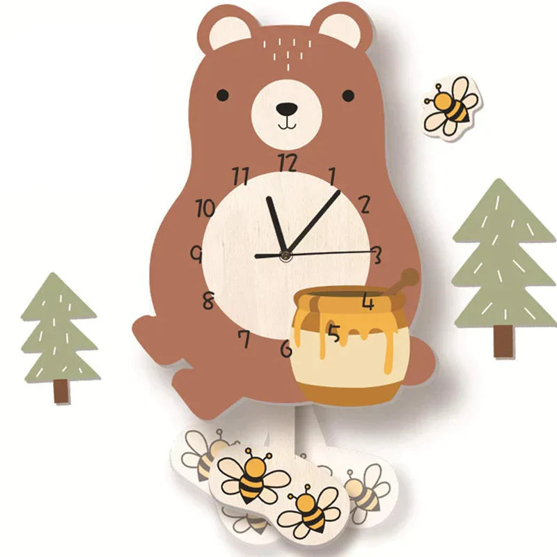 JungleRhythm Pendulum Clock – ZooClock's Kids' Pendulum Timepiece featuring a playful design that adds a whimsical touch to any room.