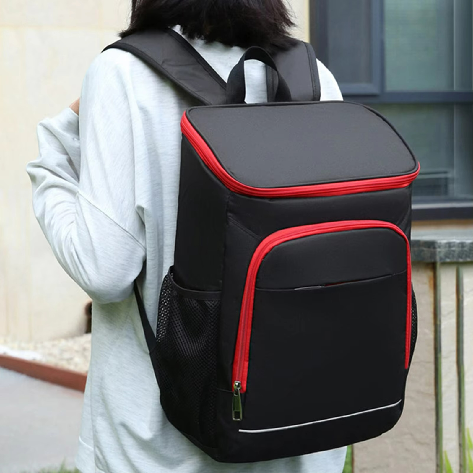 Picnic and Camping Backpack with Insulated Cooler for Hiking