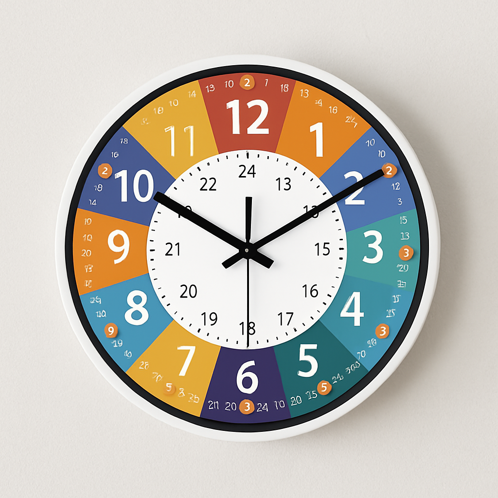 QuietNest Clock – Non-Ticking Wall Clock for Kids’ Rooms & Nurseries