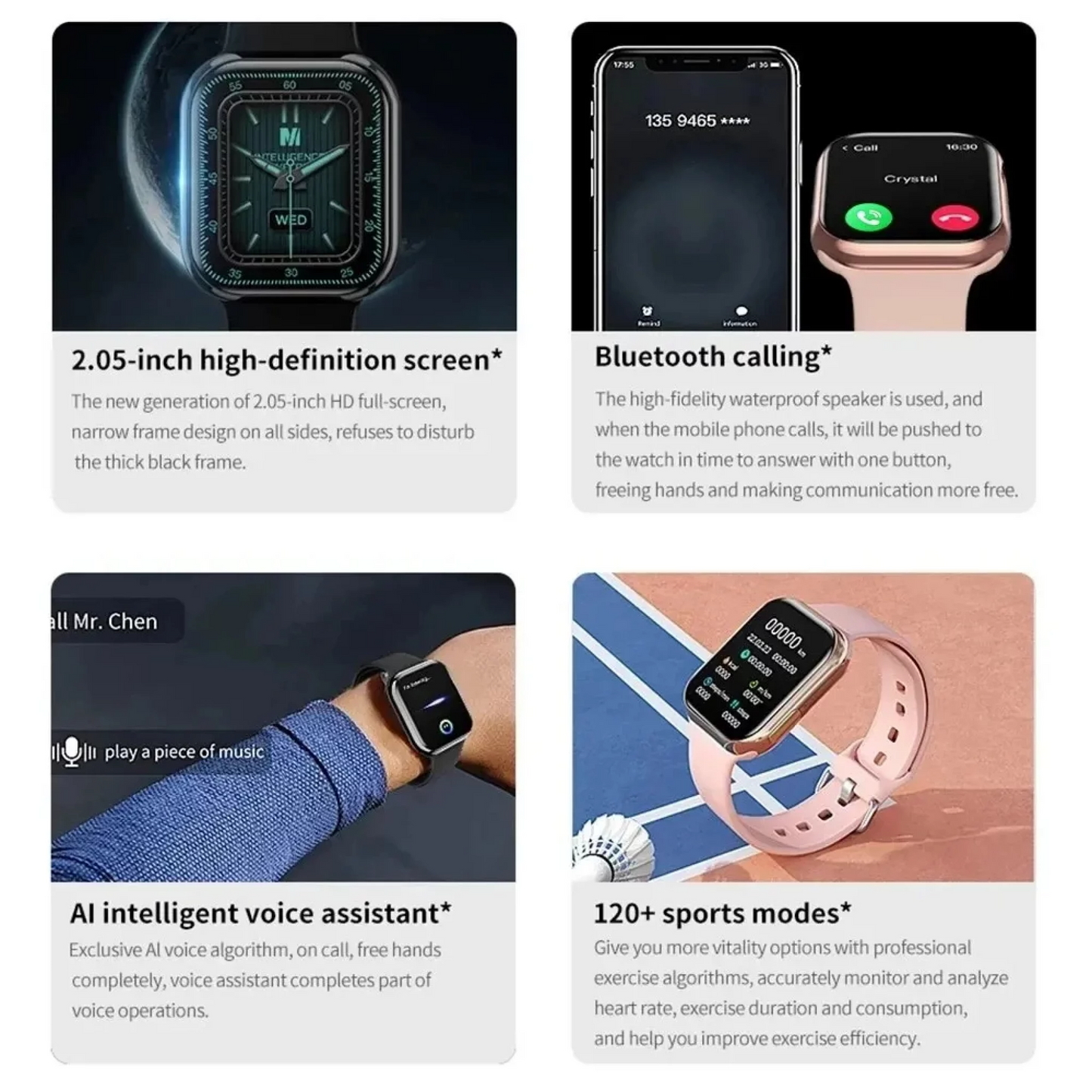 Waterproof Smartwatch IP68 – 1.9" AMOLED Display with Health Monitor & Sports Functions