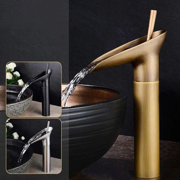 RetroStream – Vintage Style Waterfall Bathroom Faucet for a Nostalgic Touch